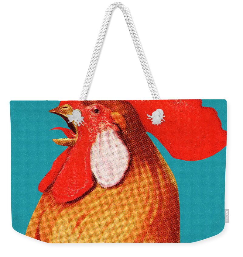 Agriculture Weekender Tote Bag featuring the drawing Rooster #31 by CSA Images
