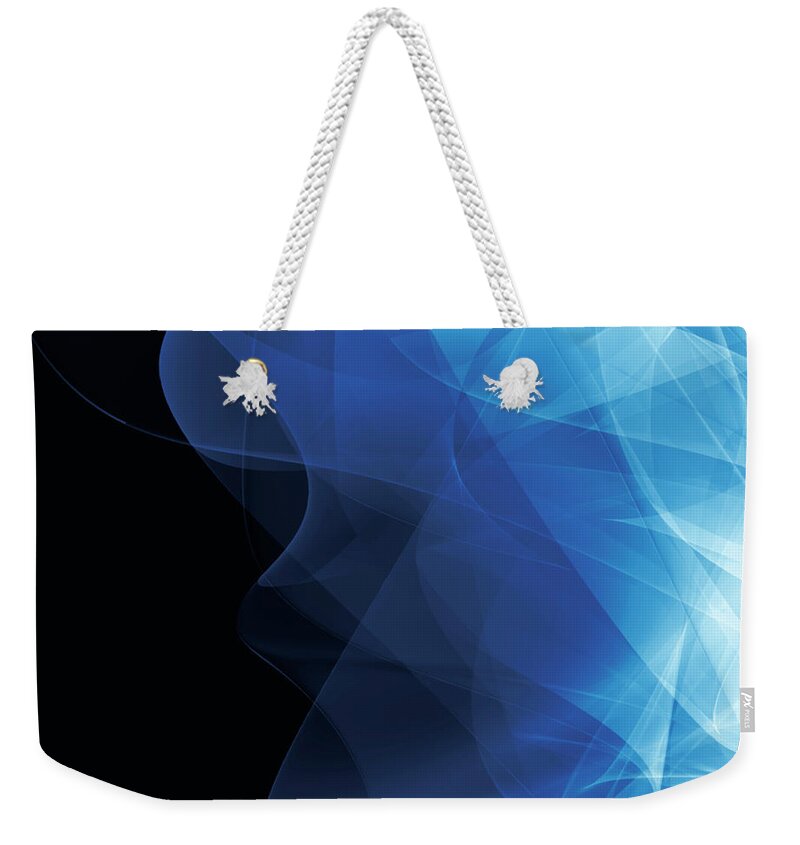 Three Dimensional Weekender Tote Bag featuring the photograph 3d Blue Background by Ctrd