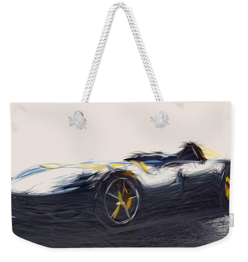 Ferrari Weekender Tote Bag featuring the digital art Ferrari Monza SP1 Drawing #5 by CarsToon Concept