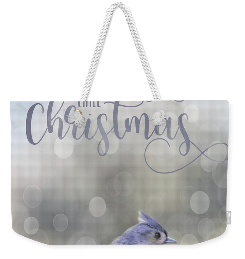 Titmouse Weekender Tote Bag featuring the photograph Merry Christmas by Cathy Kovarik