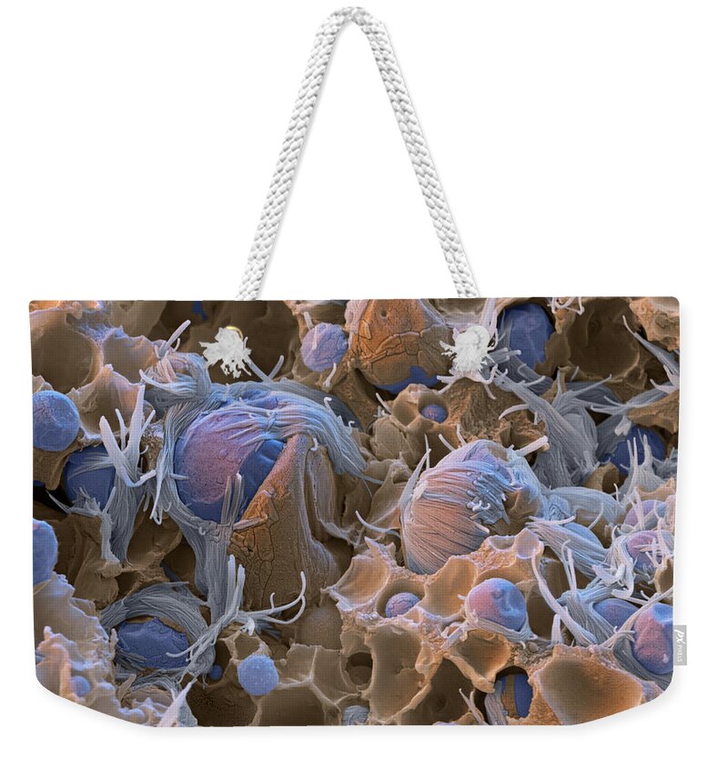 Chemistry Weekender Tote Bag featuring the photograph Polyacrylic Acid Sem by Meckes/ottawa