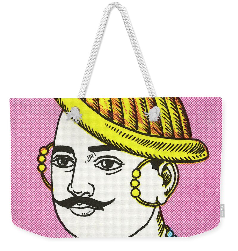 Accessories Weekender Tote Bag featuring the drawing Portrait of a Man #40 by CSA Images