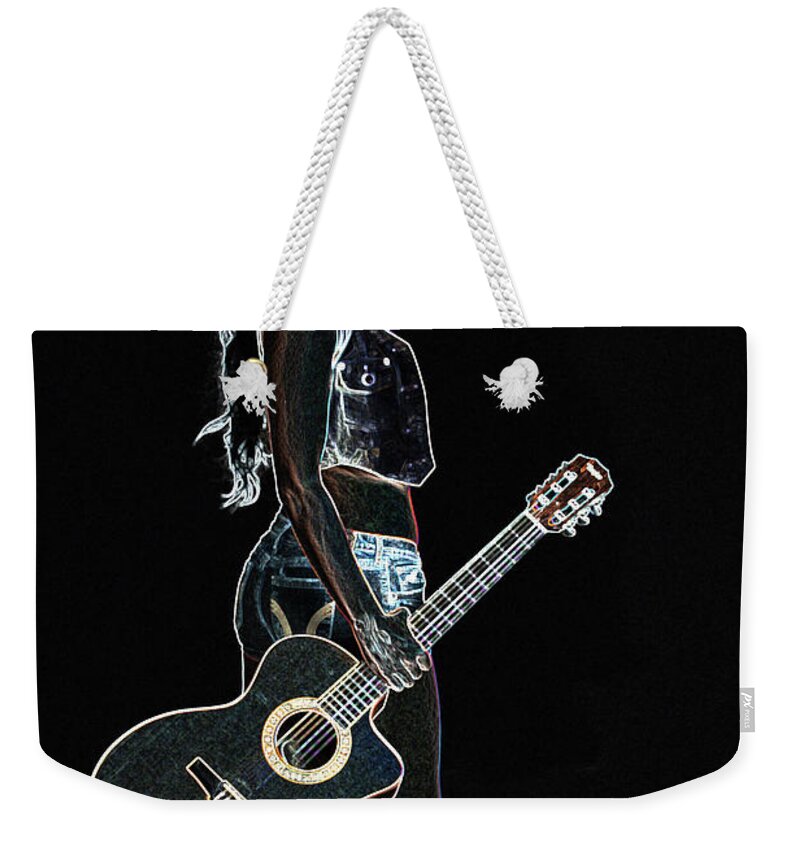 Sexy Model Weekender Tote Bag featuring the photograph 410.1855 Guitar Model Drawings #4101855 by M K Miller
