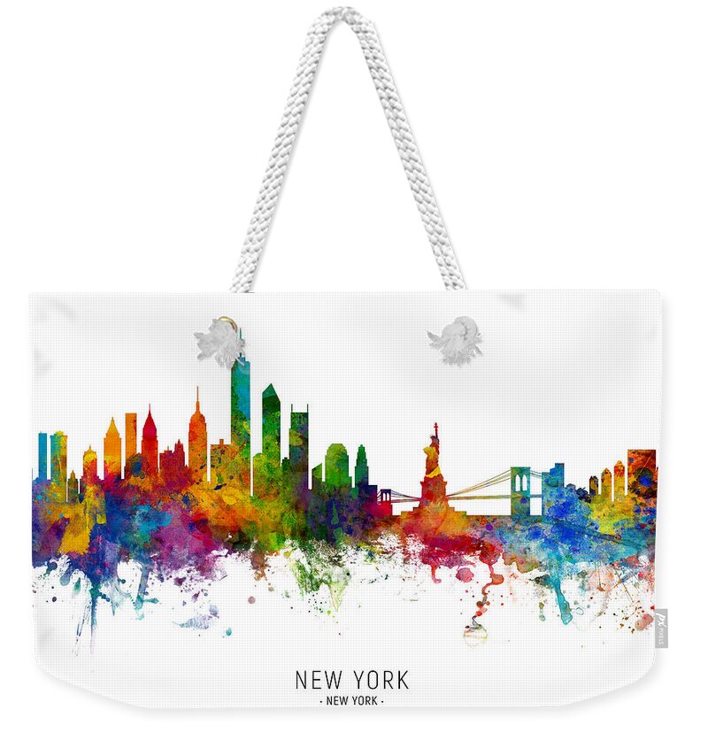 New York Weekender Tote Bag featuring the photograph New York Skyline by Michael Tompsett