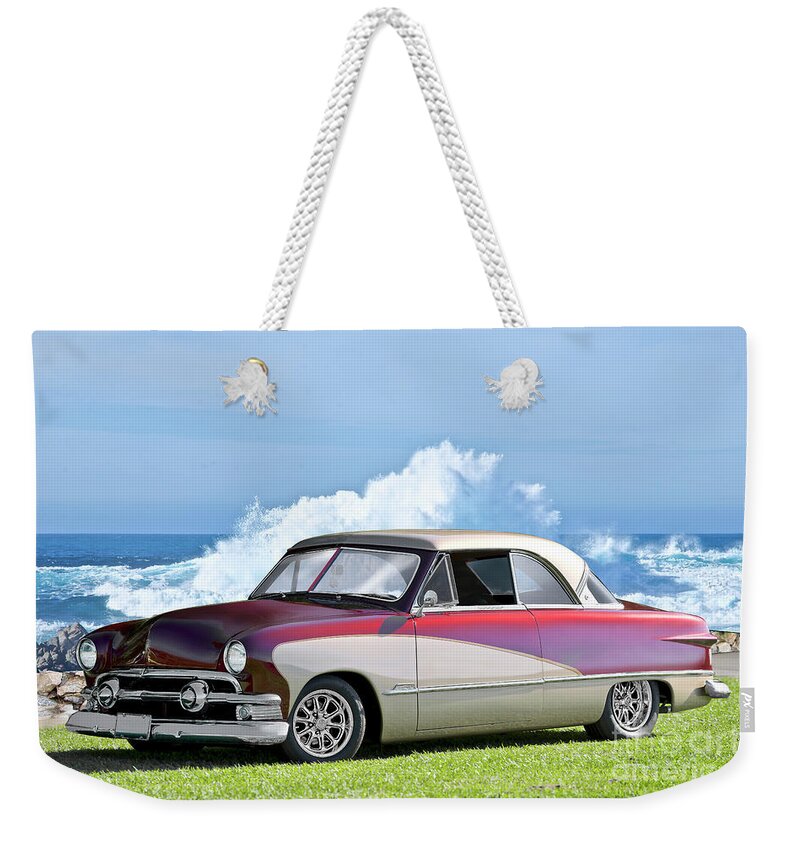 1951 Ford Custom Victoria Weekender Tote Bag featuring the photograph 1951 Ford Custom Victoria #5 by Dave Koontz