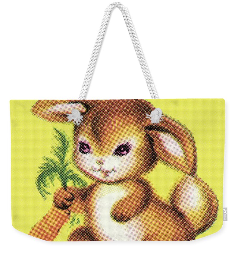 Animal Weekender Tote Bag featuring the drawing Bunny rabbit #5 by CSA Images