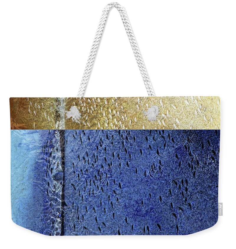 Abstract Weekender Tote Bag featuring the digital art Fish swim in same direction #5 by Ingela Christina Rahm