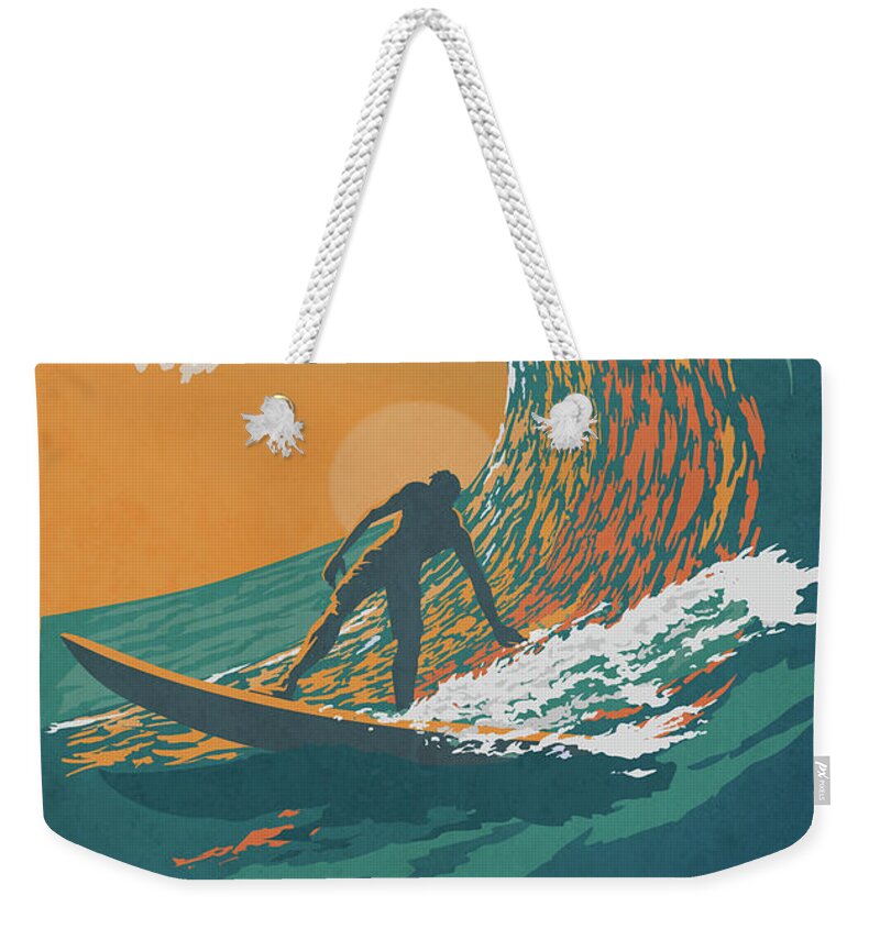 Surfer Weekender Tote Bag featuring the digital art Ocean Life by Sassan Filsoof