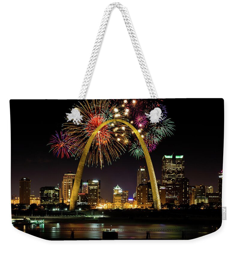 St. Louis Arch Weekender Tote Bag featuring the photograph 50 Years of the Arch by Randall Allen