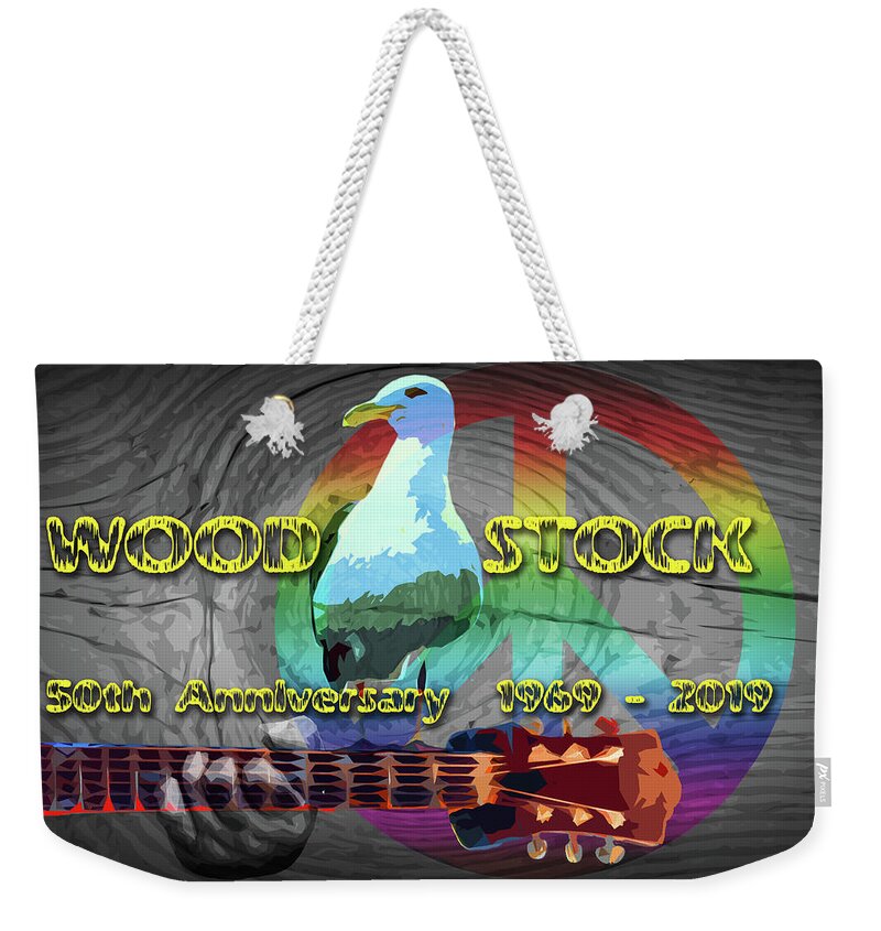 Woodstock Weekender Tote Bag featuring the photograph 50th anniversary Woodstock Music Festival by Randall Nyhof