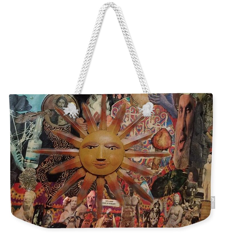 Sun Weekender Tote Bag featuring the mixed media 55 by Michelle White