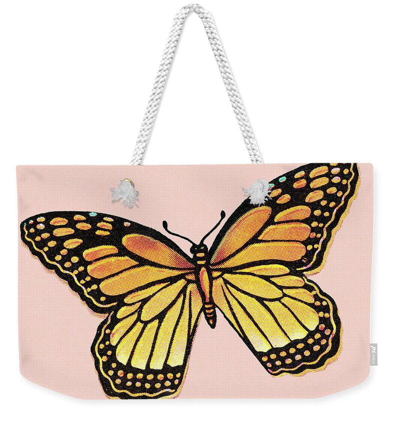 Animal Weekender Tote Bag featuring the drawing Butterfly #59 by CSA Images