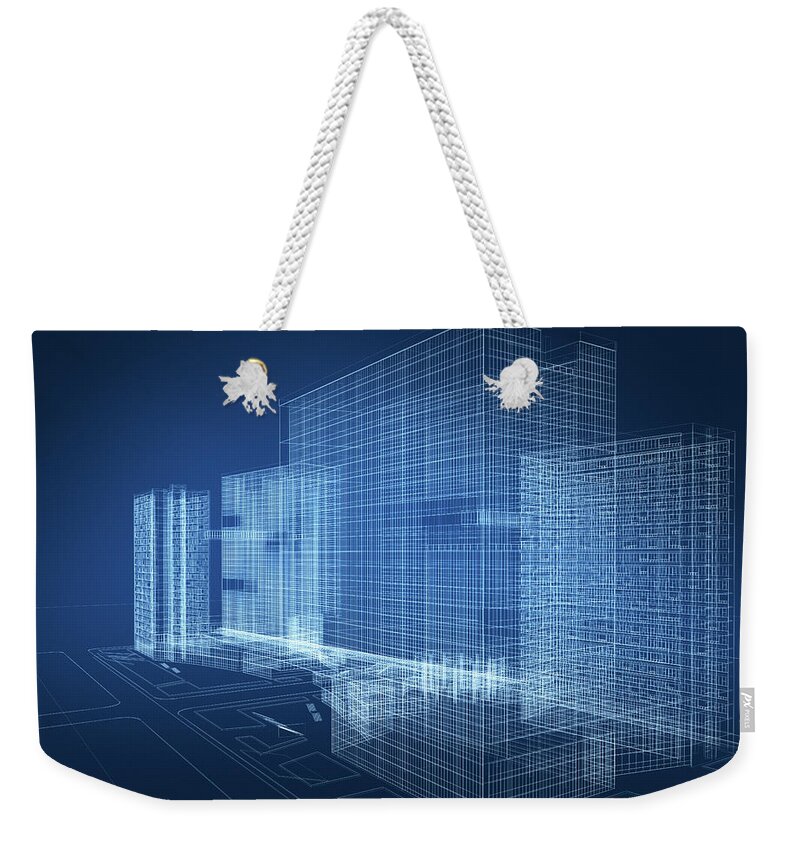 Plan Weekender Tote Bag featuring the photograph 3d Architecture Abstract #6 by Nadla