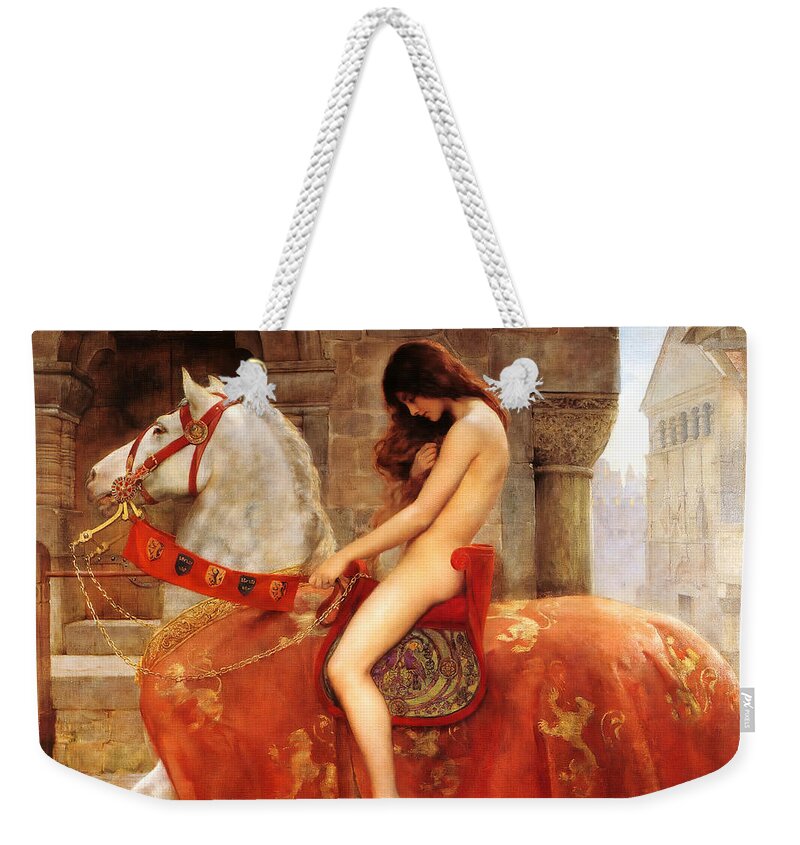 John Collier Lady Godiva Weekender Tote Bag featuring the painting Lady Godiva by John Collier