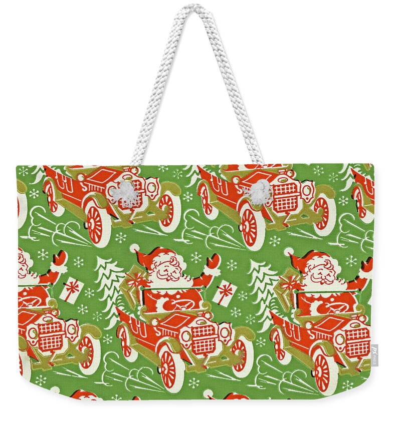 Auto Weekender Tote Bag featuring the drawing Christmas Pattern #7 by CSA Images