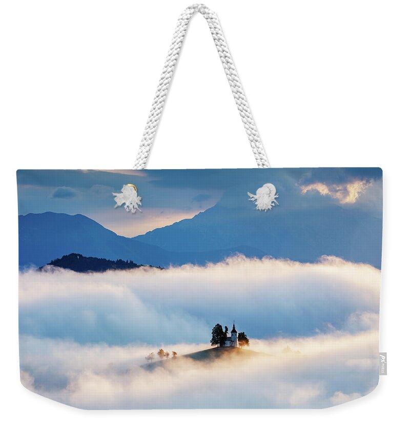 Sveti Weekender Tote Bag featuring the photograph Church of Saint Thomas at sunrise #7 by Ian Middleton