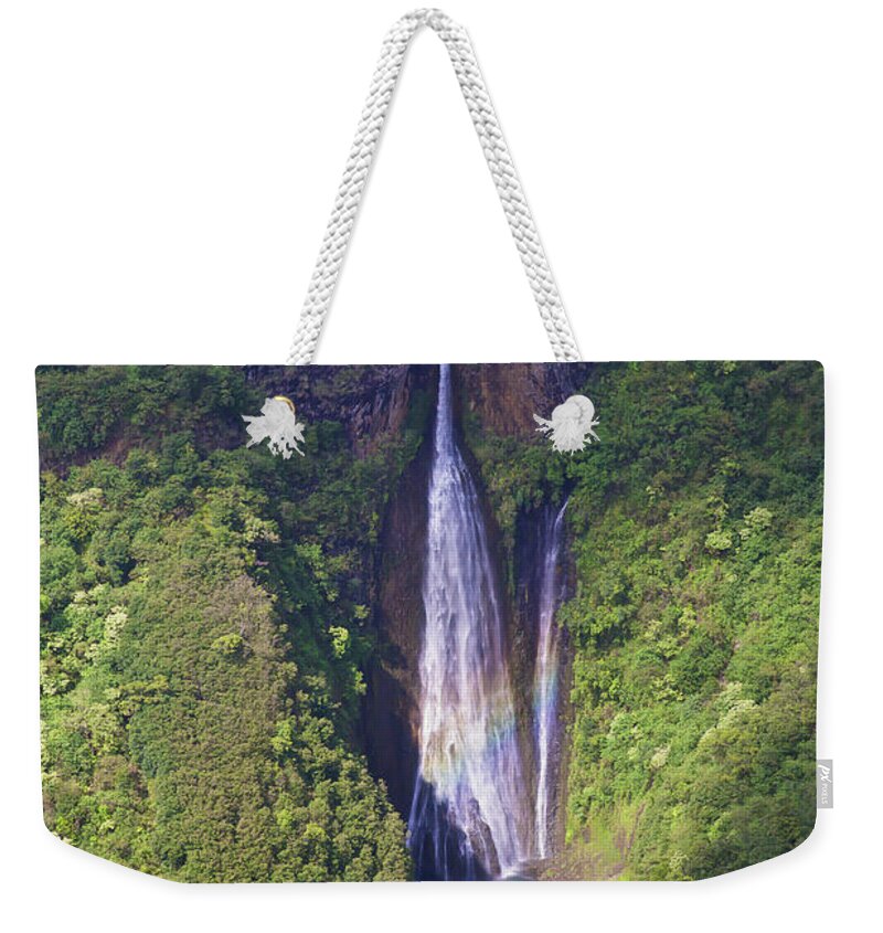 Napali Weekender Tote Bag featuring the photograph Kauai Falls #8 by Steven Lapkin