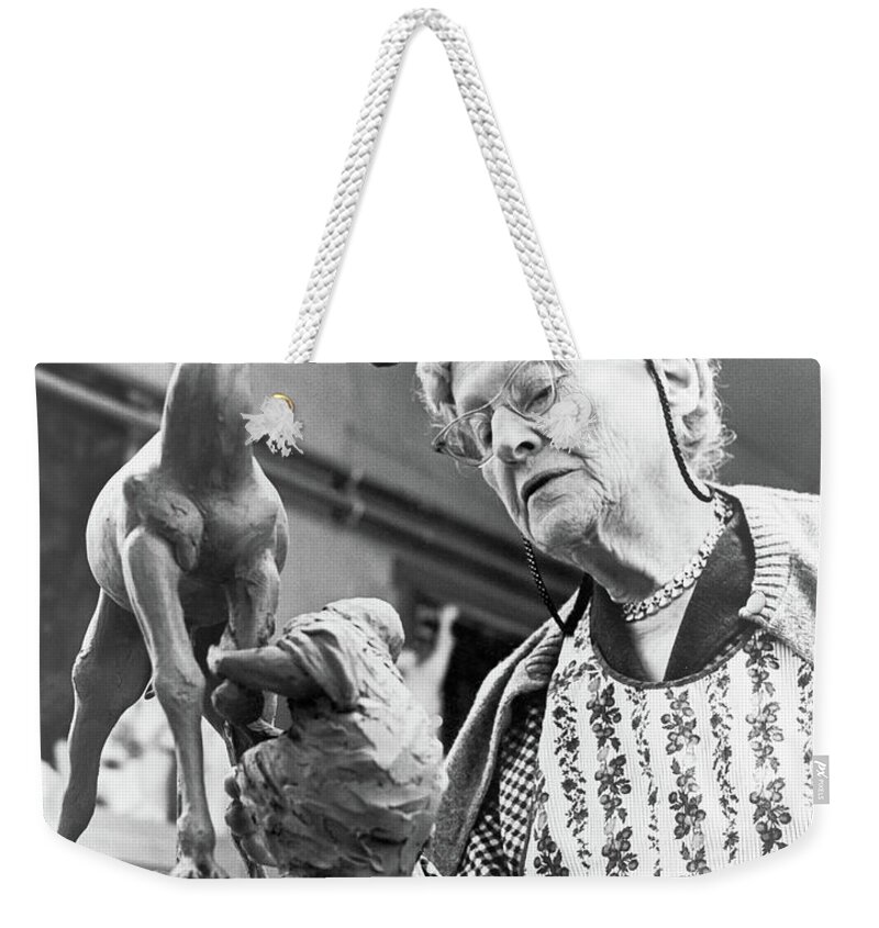 1965 Weekender Tote Bag featuring the photograph Anna Hyatt Huntington, American Sculptor by Library of Congress