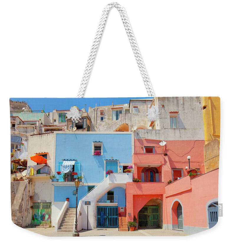 Steps Weekender Tote Bag featuring the photograph Italy, Procida Island, Corricella #8 by Frank Chmura