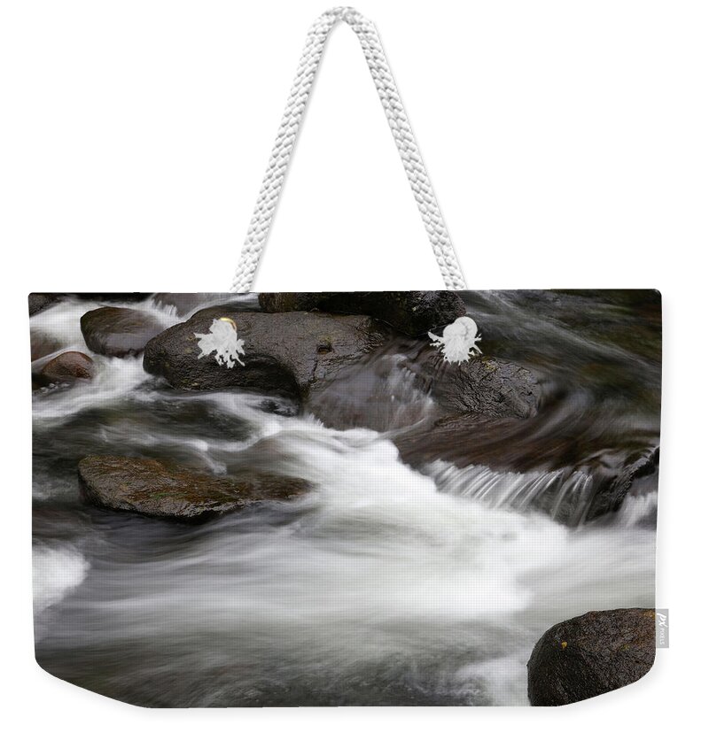 Stream Weekender Tote Bag featuring the photograph Stream and rocks #8 by Les Cunliffe