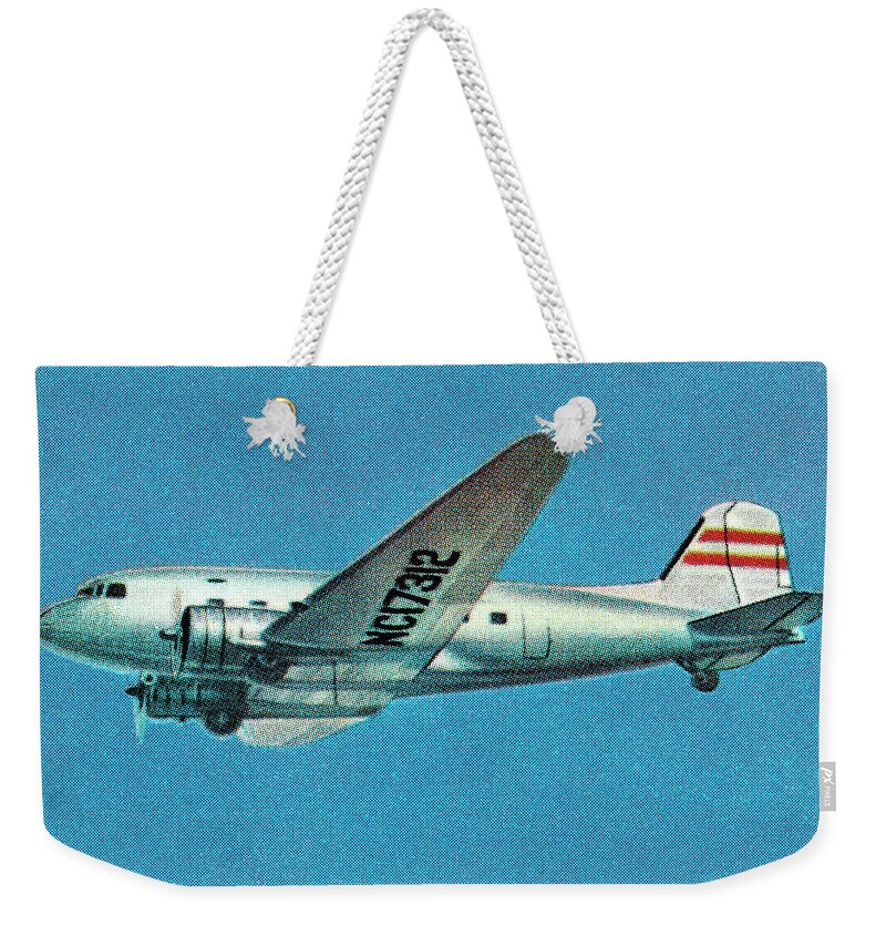 Air Travel Weekender Tote Bag featuring the drawing Airplane #95 by CSA Images