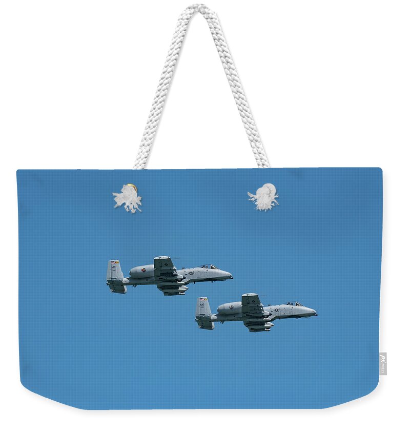 A-10 Weekender Tote Bag featuring the photograph A-10 Warthog by Rose Guinther