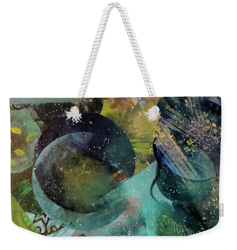 Abstract Weekender Tote Bag featuring the painting A-808 by Art by Gabriele