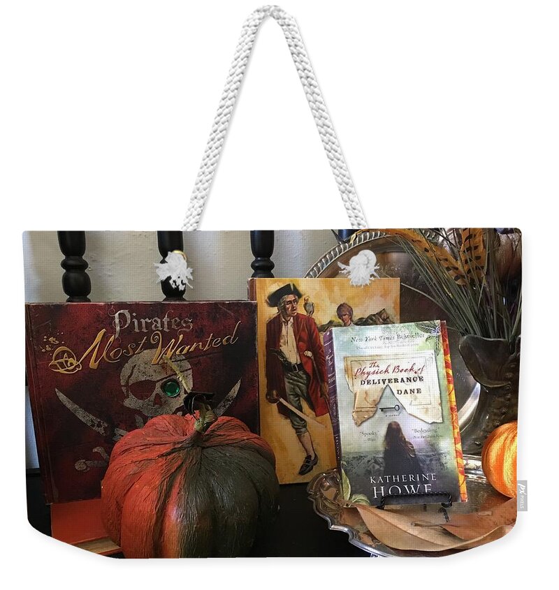 Books Weekender Tote Bag featuring the photograph A Bookish Halloween by Toni Hopper