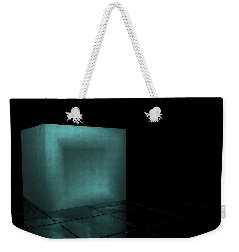 Box Weekender Tote Bag featuring the digital art A Box Alone by Bernie Sirelson