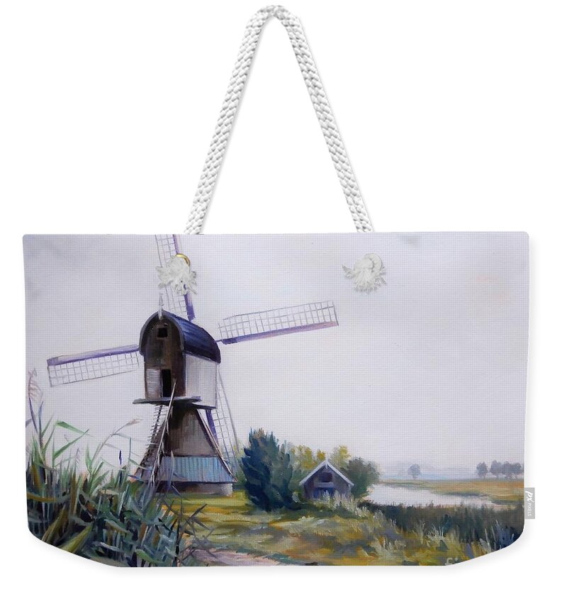 Dutch Weekender Tote Bag featuring the painting A Dutch Landscape by K M Pawelec
