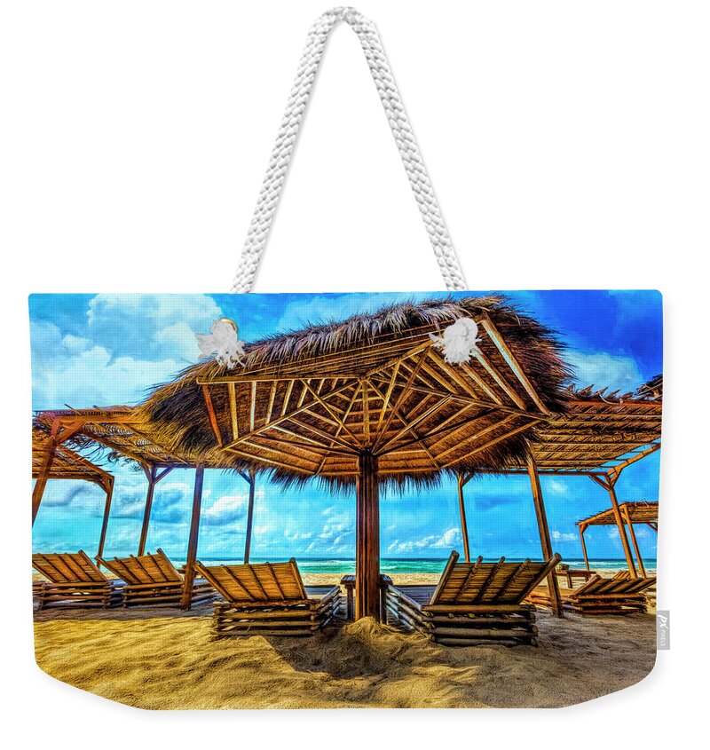 African Weekender Tote Bag featuring the photograph A Little Beach Time by Debra and Dave Vanderlaan