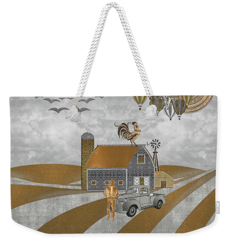 Gold Leaf Weekender Tote Bag featuring the digital art A Moment of Americana by Diego Taborda