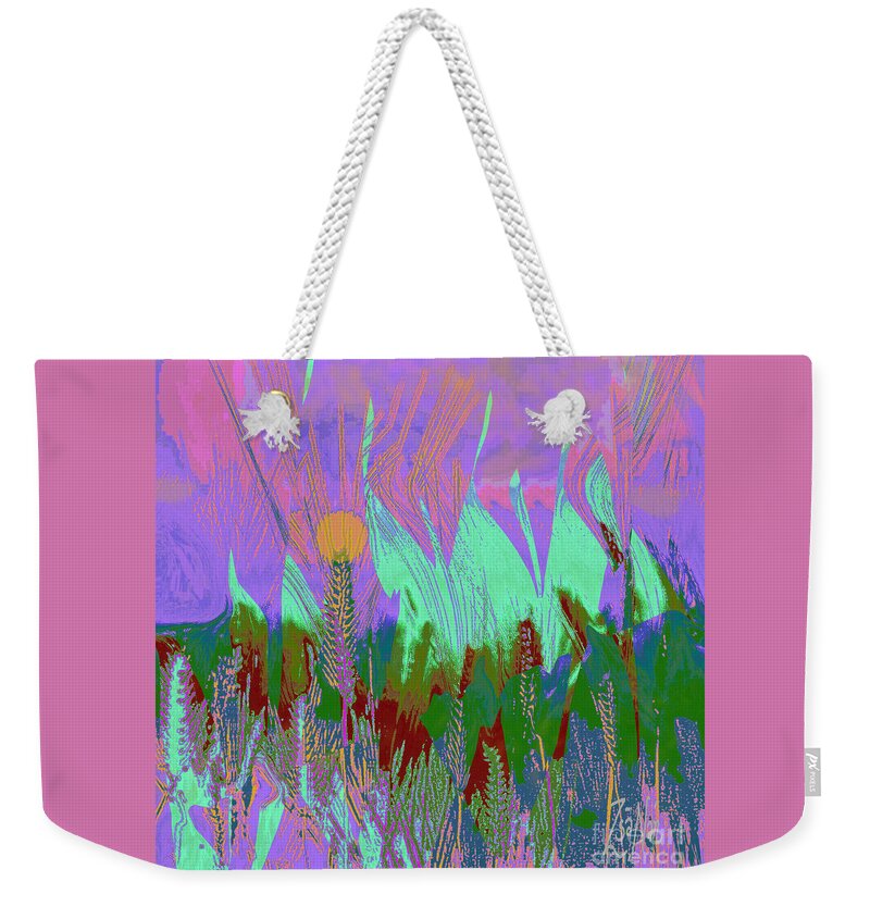 Square Weekender Tote Bag featuring the mixed media A Nap in the Grassy Grass by Zsanan Studio