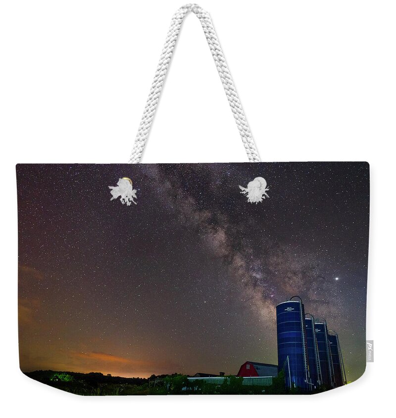 A Night At The Farm Weekender Tote Bag featuring the photograph A Night At The Farm by Mark Papke