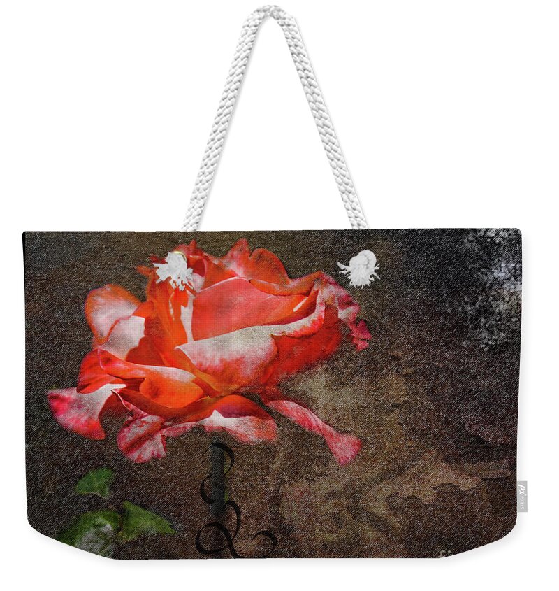 Rose Weekender Tote Bag featuring the digital art A Rose by..... by Deb Nakano