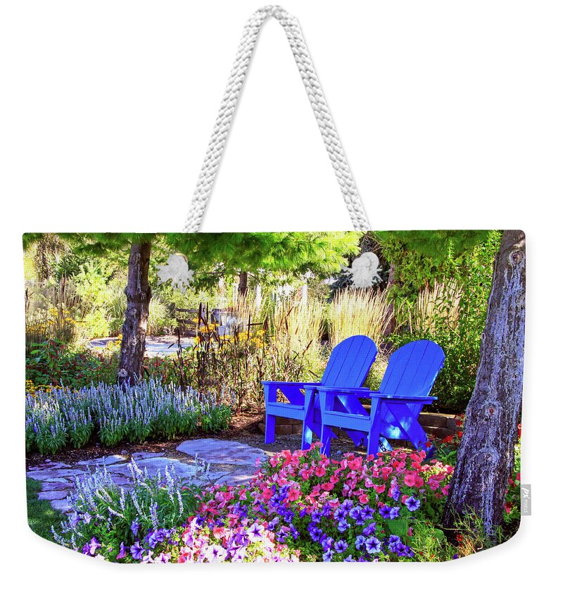 Adirondack Weekender Tote Bag featuring the photograph A Royal Garden by Dawn Richards