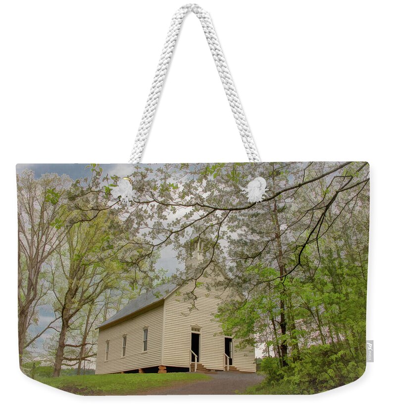 Cades Cove Weekender Tote Bag featuring the photograph A Soft, Misty, Dogwood Kind of Morning by Marcy Wielfaert