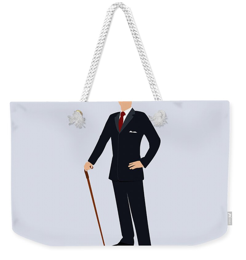 Three Quarter Length Weekender Tote Bag featuring the digital art A Stereotypical British Gentleman by Ralf Hiemisch