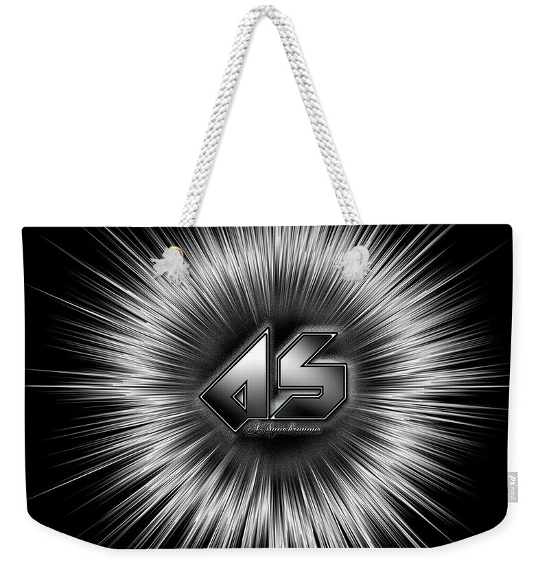 A-synchronous Weekender Tote Bag featuring the digital art A-Synchronous Star Flare by Rolando Burbon