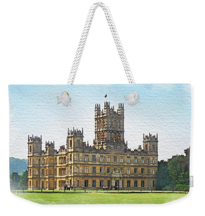Highclere Castle Weekender Tote Bag featuring the digital art A View of Highclere Castle 1 by Joe Winkler