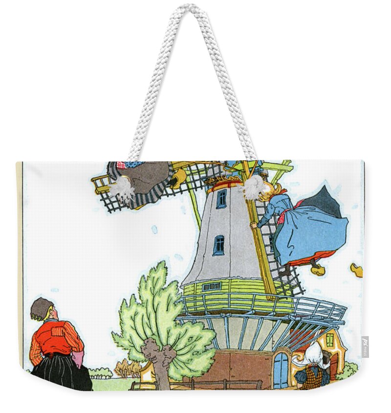 Windmill Weekender Tote Bag featuring the painting A Windmill by Maud & Miska Petersham