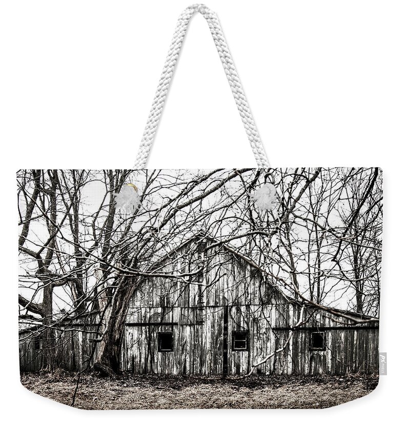 Barn Weekender Tote Bag featuring the photograph Abandoned Barn Highway 6 V2 by Michael Arend