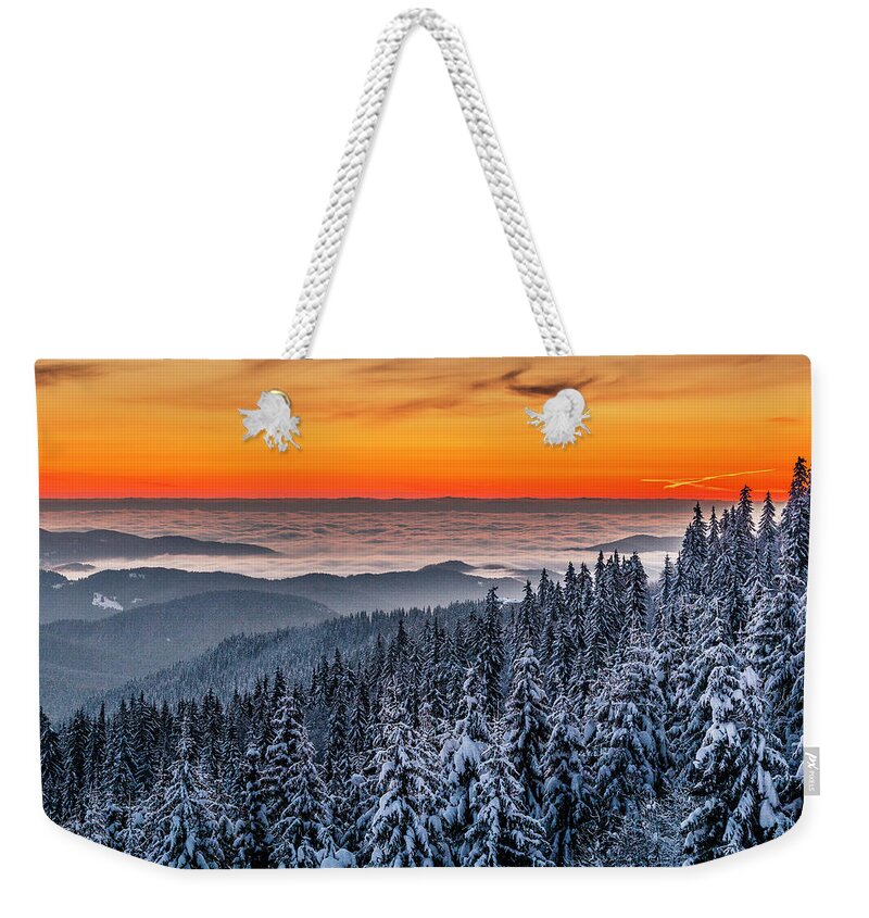 Bulgaria Weekender Tote Bag featuring the photograph Above Ocean Of Clouds by Evgeni Dinev