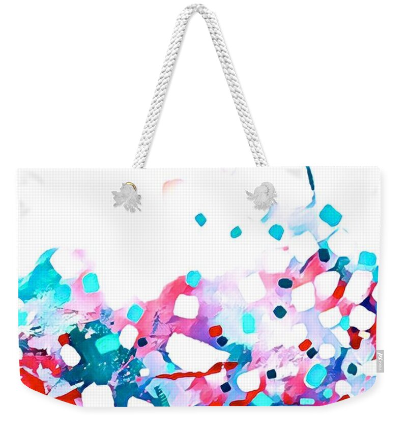Fun Weekender Tote Bag featuring the mixed media Abstract 11 by Vanessa Katz