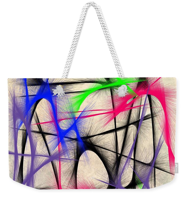 Painting Weekender Tote Bag featuring the painting Abstract 901 by Marian Lonzetta