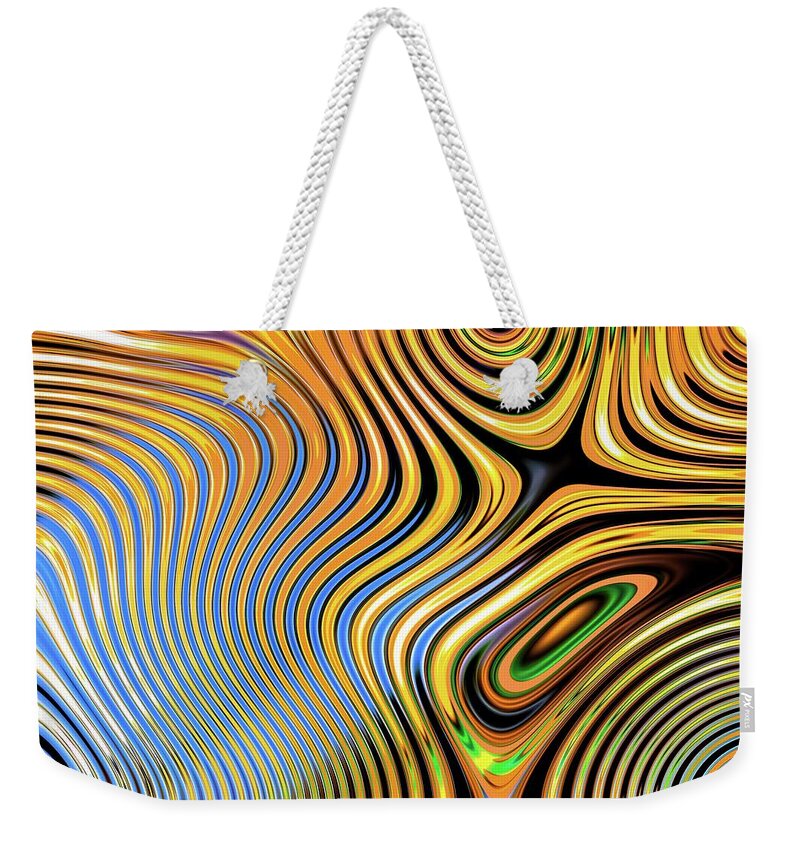 Chaos Weekender Tote Bag featuring the digital art Abstract Chaos Orange by Don Northup