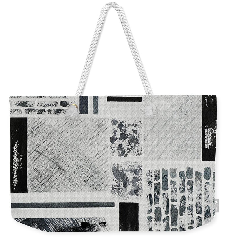 Abstract Weekender Tote Bag featuring the painting Abstract Collage by Karen Fleschler