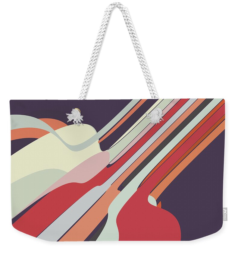 Curve Weekender Tote Bag featuring the digital art Abstract Colorful Shape Background by Naqiewei