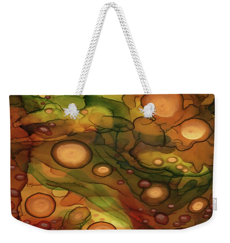 Abstract Weekender Tote Bag featuring the painting Abstract Ink 25 by Amy E Fraser