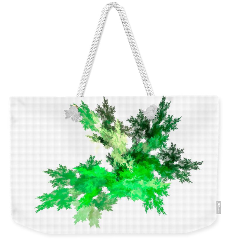 Leaf Weekender Tote Bag featuring the digital art Abstract Leaf Green by Don Northup